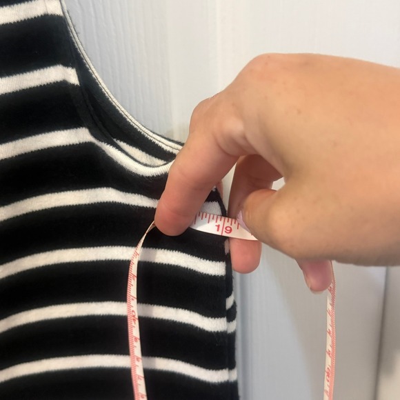 Talbots Large Sleeveless Mockneck Striped Knit Shift Dress Career Casual - Picture 9 of 9